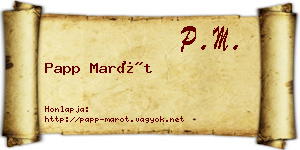 Papp Marót névjegykártya